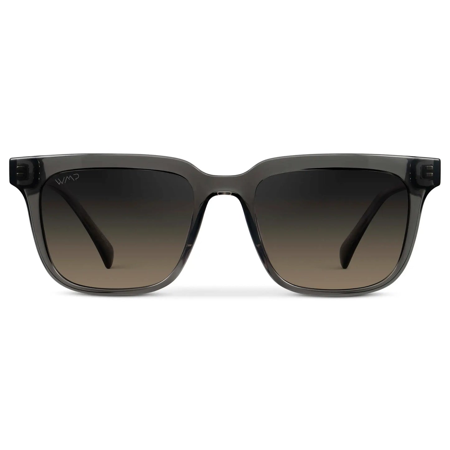 Smoke Grey / Grey Brown Gradient Lens || Men's Thick Square Sunglasses with Smoke Grey Acetate Frame and Grey Brown Gradient Polarized Lens