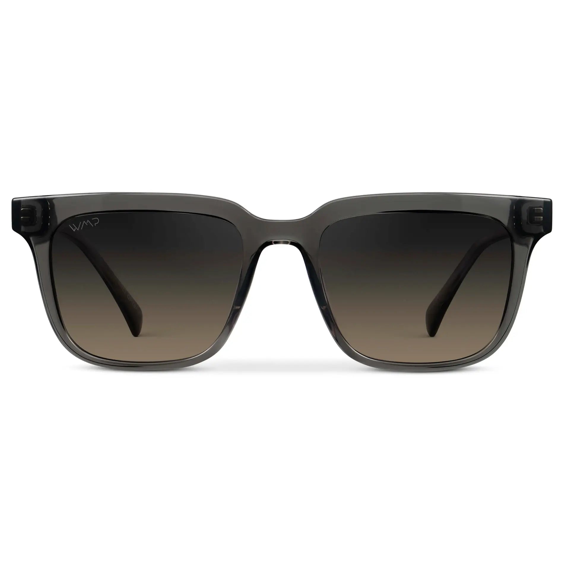 Smoke Grey / Grey Brown Gradient Lens || Men's Thick Square Sunglasses with Smoke Grey Acetate Frame and Grey Brown Gradient Polarized Lens