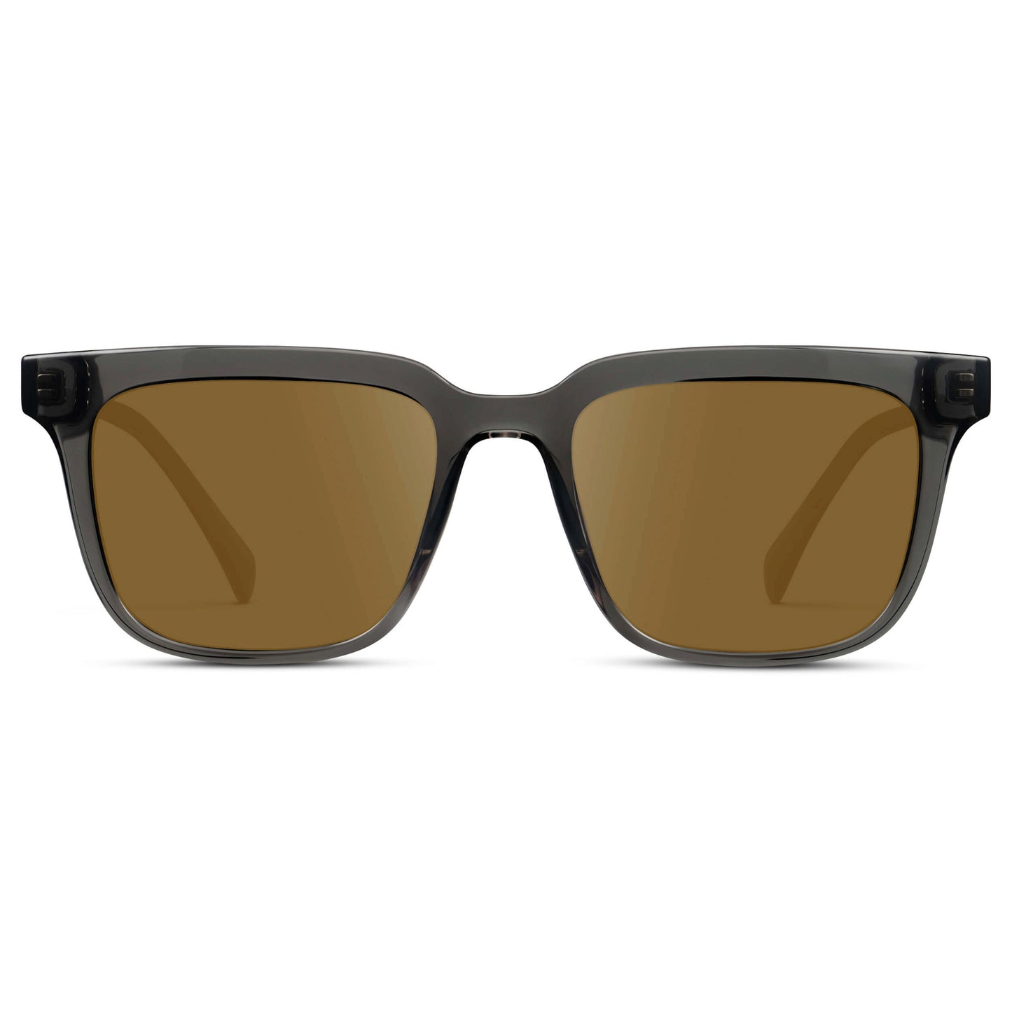 Smoke Grey / Amber || Men's Thick Square Prescription Sunglasses with Smoke Grey Acetate Frame and Amber Lens