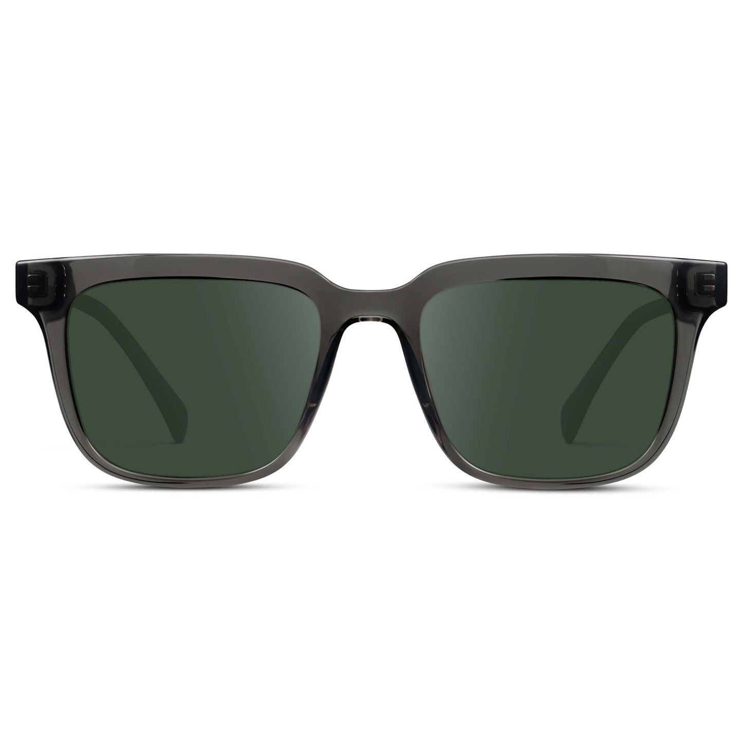 Smoke Grey / G15 || Men's Thick Square Prescription Sunglasses with Smoke Grey Acetate Frame and Green Lens