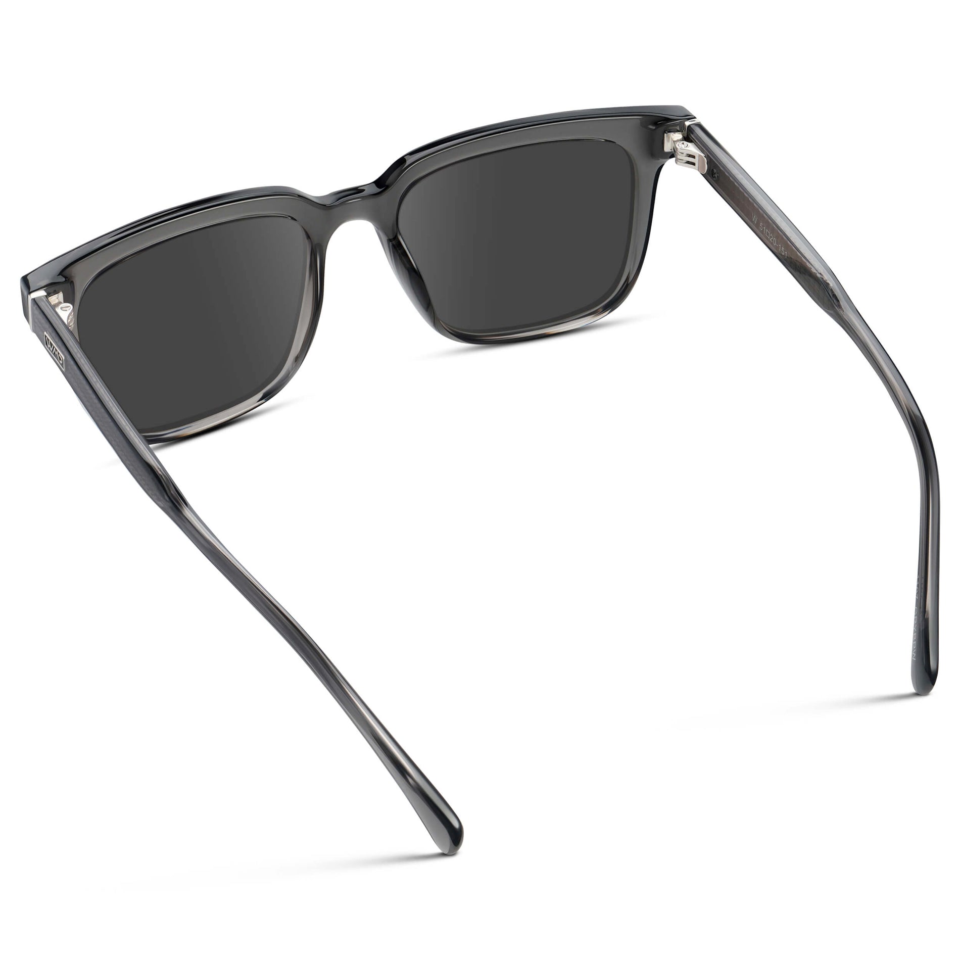 Smoke Grey / Grey || Men's Thick Square Prescription Sunglasses with Smoke Grey Acetate Frame and Grey Lens