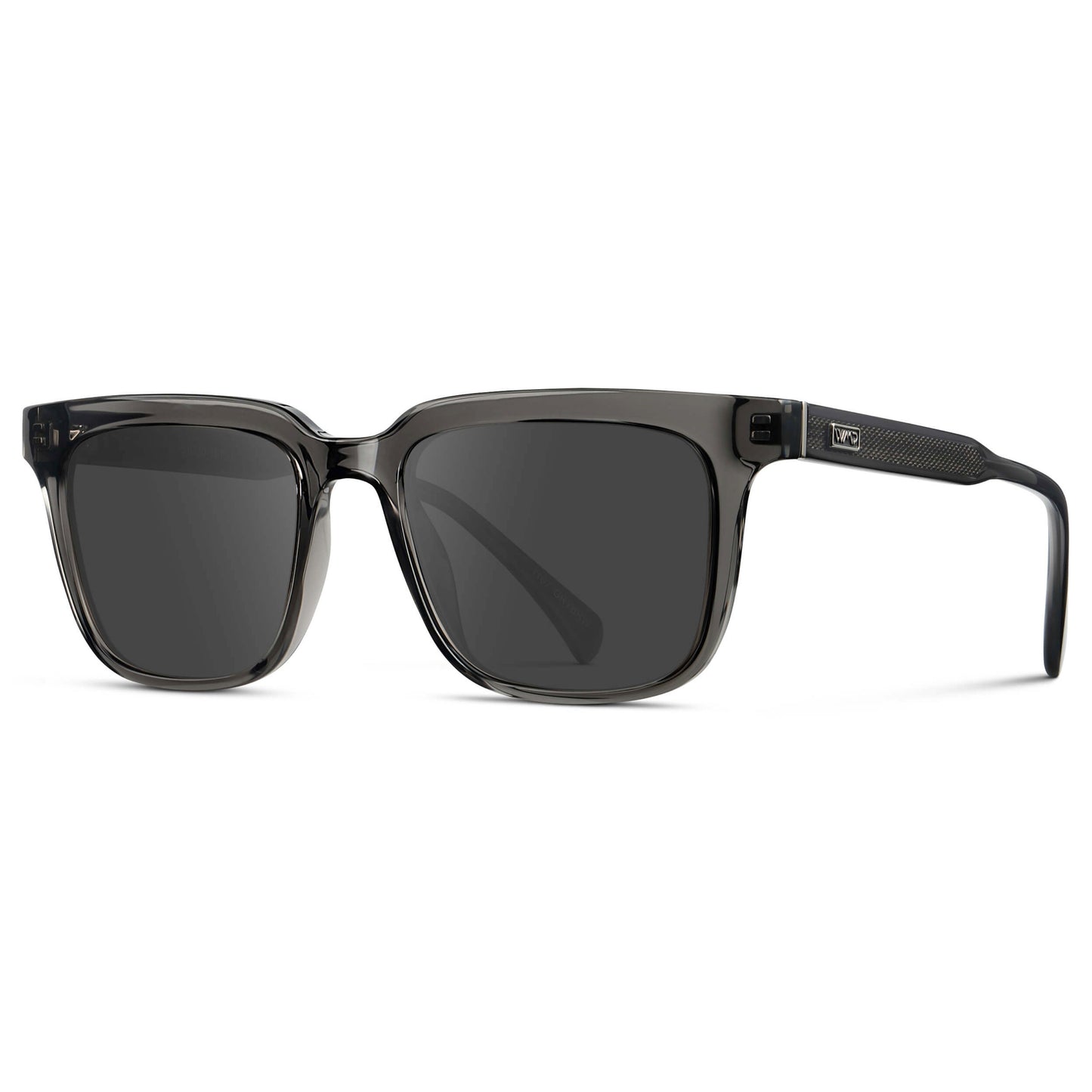 Smoke Grey / Grey || Men's Thick Square Prescription Sunglasses with Smoke Grey Acetate Frame and Grey Lens