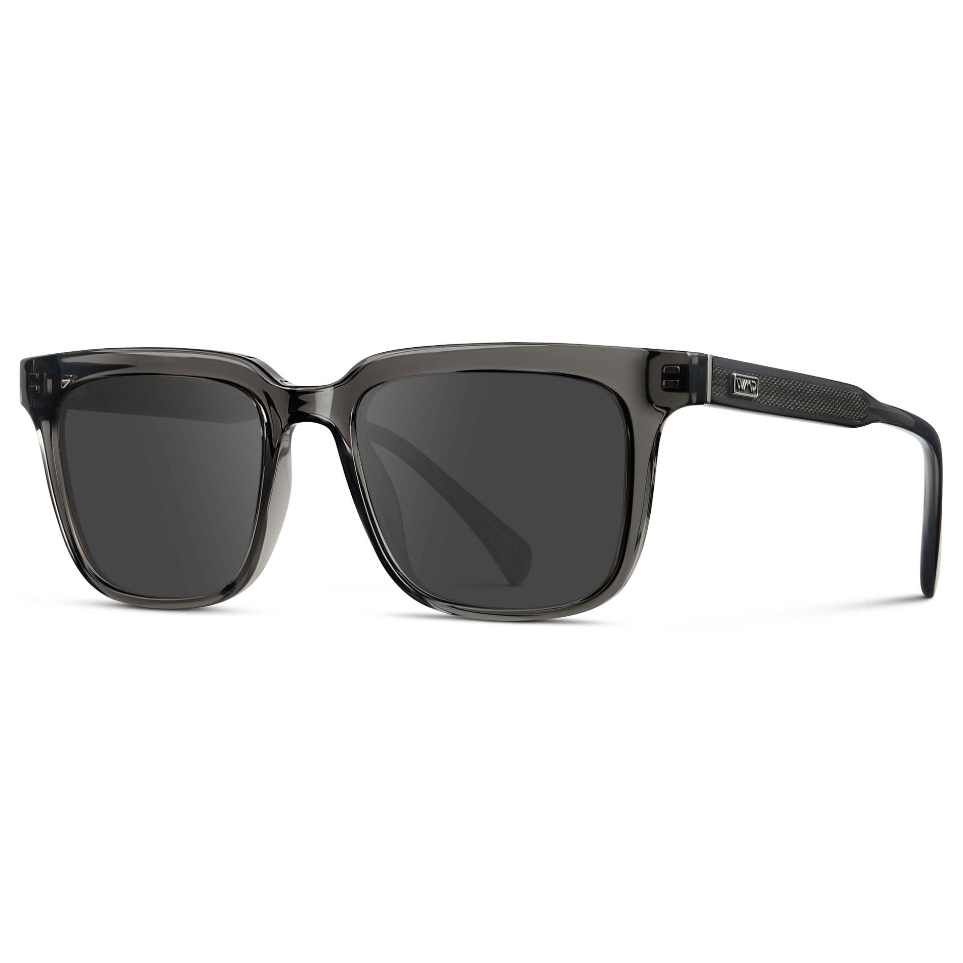 Smoke Grey / Grey || Men's Thick Square Prescription Sunglasses with Smoke Grey Acetate Frame and Grey Lens