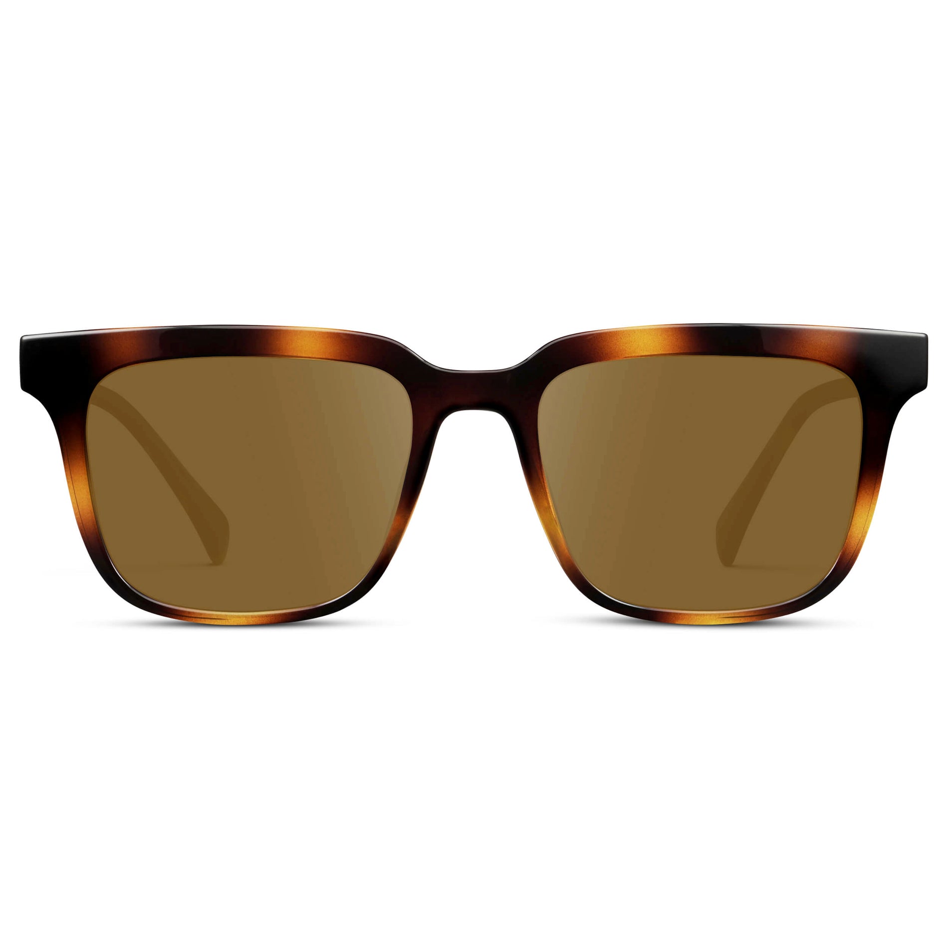 Whiskey Tortoise / Amber || Men's Thick Square Prescription Sunglasses with Whiskey Tortoise Acetate Frame and Amber Lens