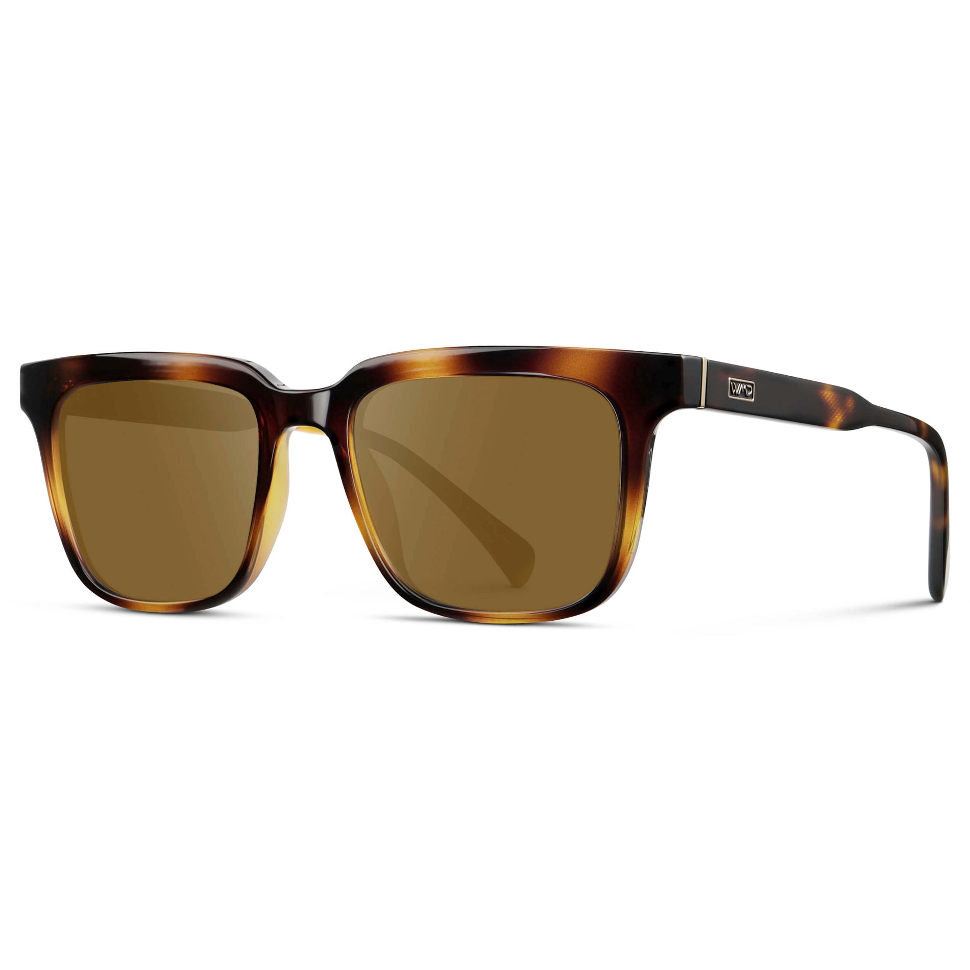 Whiskey Tortoise / Amber || Men's Thick Square Prescription Sunglasses with Whiskey Tortoise Acetate Frame and Amber Lens