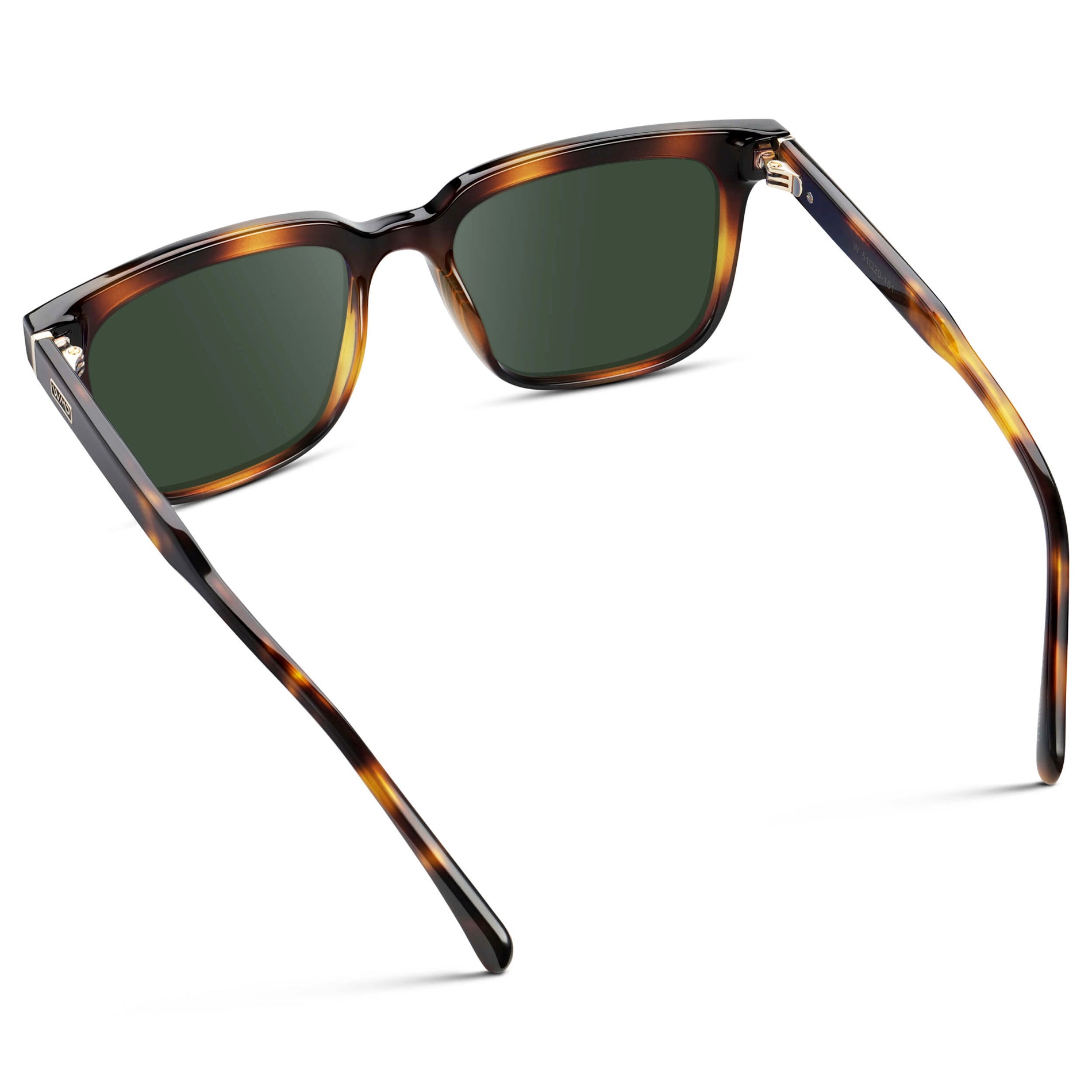 Whiskey Tortoise / G15 || Men's Thick Square Prescription Sunglasses with Whiskey Tortoise Acetate Frame and Green Lens