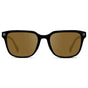 Black / Amber || Men's Geometric Rectangular Prescription Sunglasses with Black Acetate Frame and Amber Lens