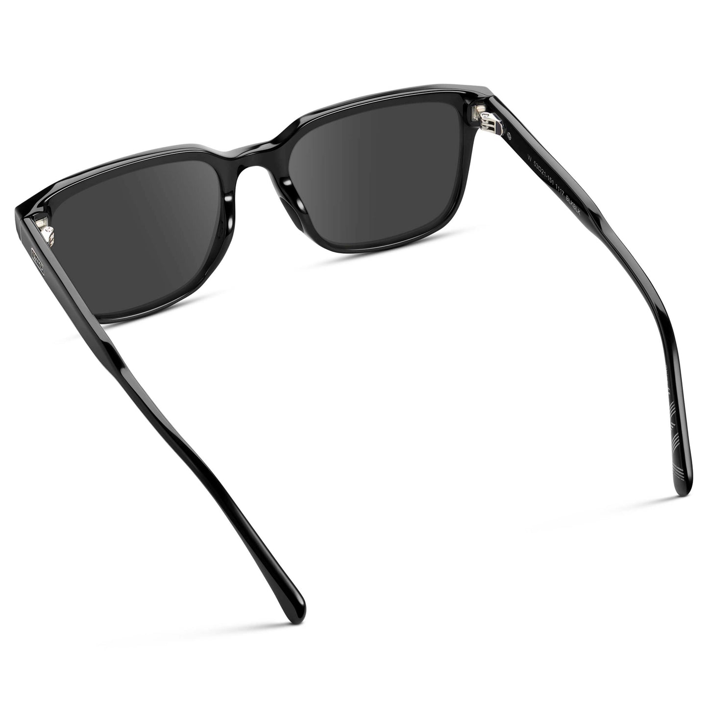 Black / Grey || Men's Geometric Rectangular Prescription Sunglasses with Black Acetate Frame and Grey Lens