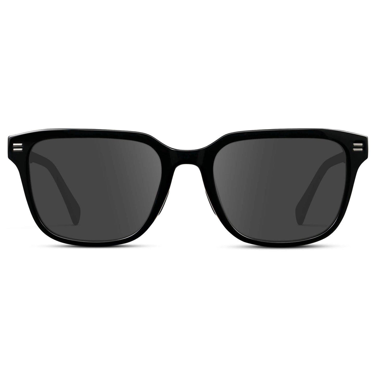 Black / Grey || Men's Geometric Rectangular Prescription Sunglasses with Black Acetate Frame and Grey Lens