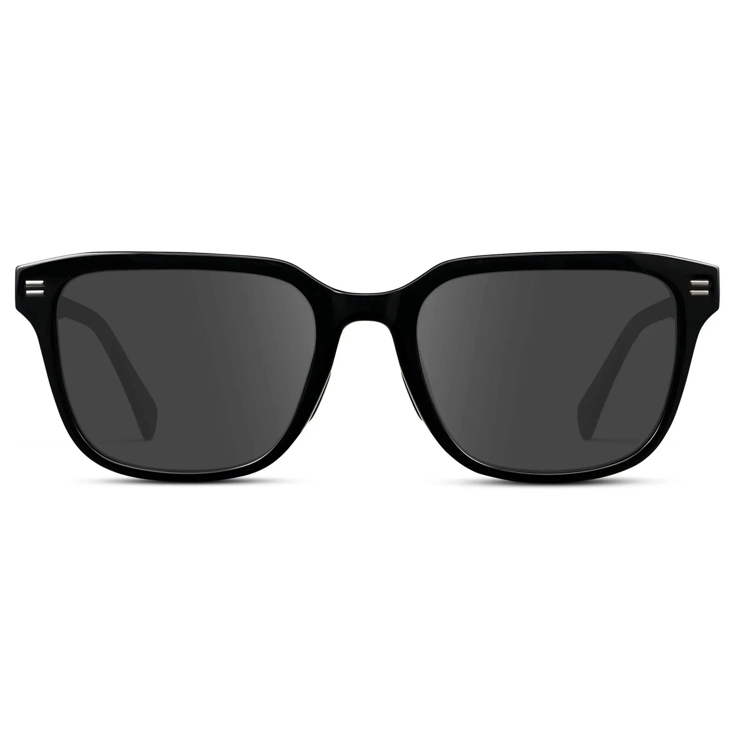 Black / Grey || Men's Geometric Rectangular Prescription Sunglasses with Black Acetate Frame and Grey Lens