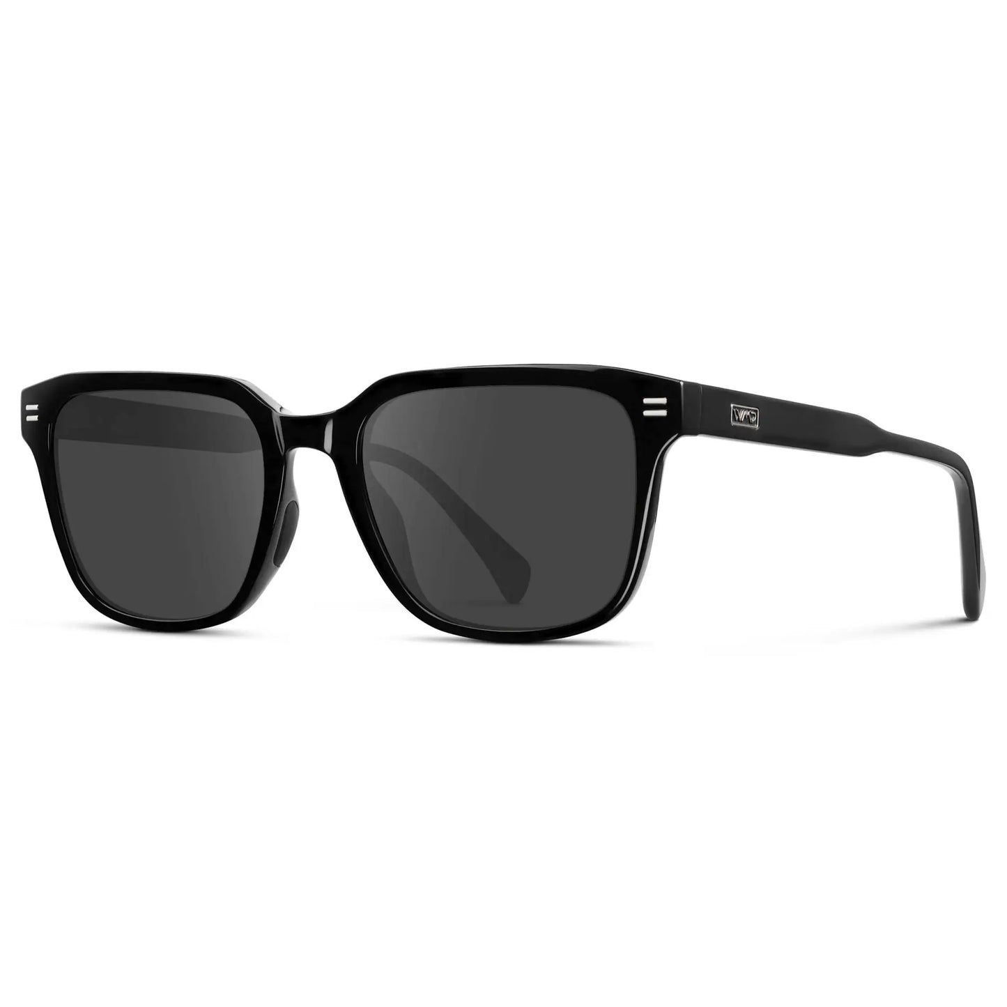 Black / Grey || Men's Geometric Rectangular Prescription Sunglasses with Black Acetate Frame and Grey Lens