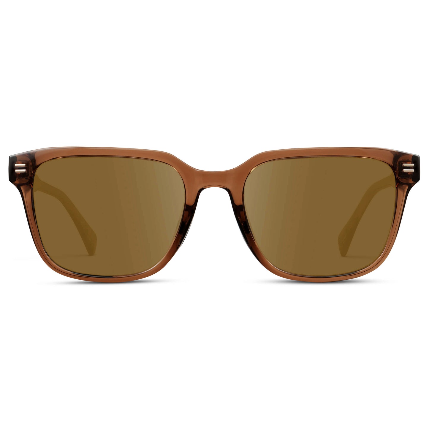 Canyon Brown / Amber || Men's Geometric Rectangular Prescription Sunglasses with Brown Acetate Frame and Amber Lens