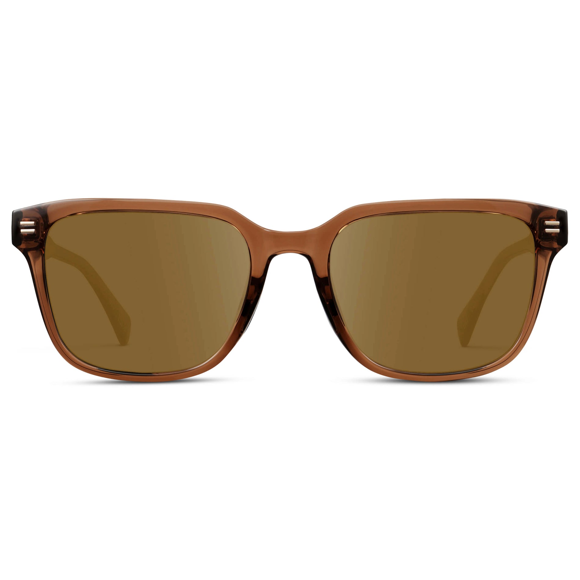Canyon Brown / Amber || Men's Geometric Rectangular Prescription Sunglasses with Brown Acetate Frame and Amber Lens