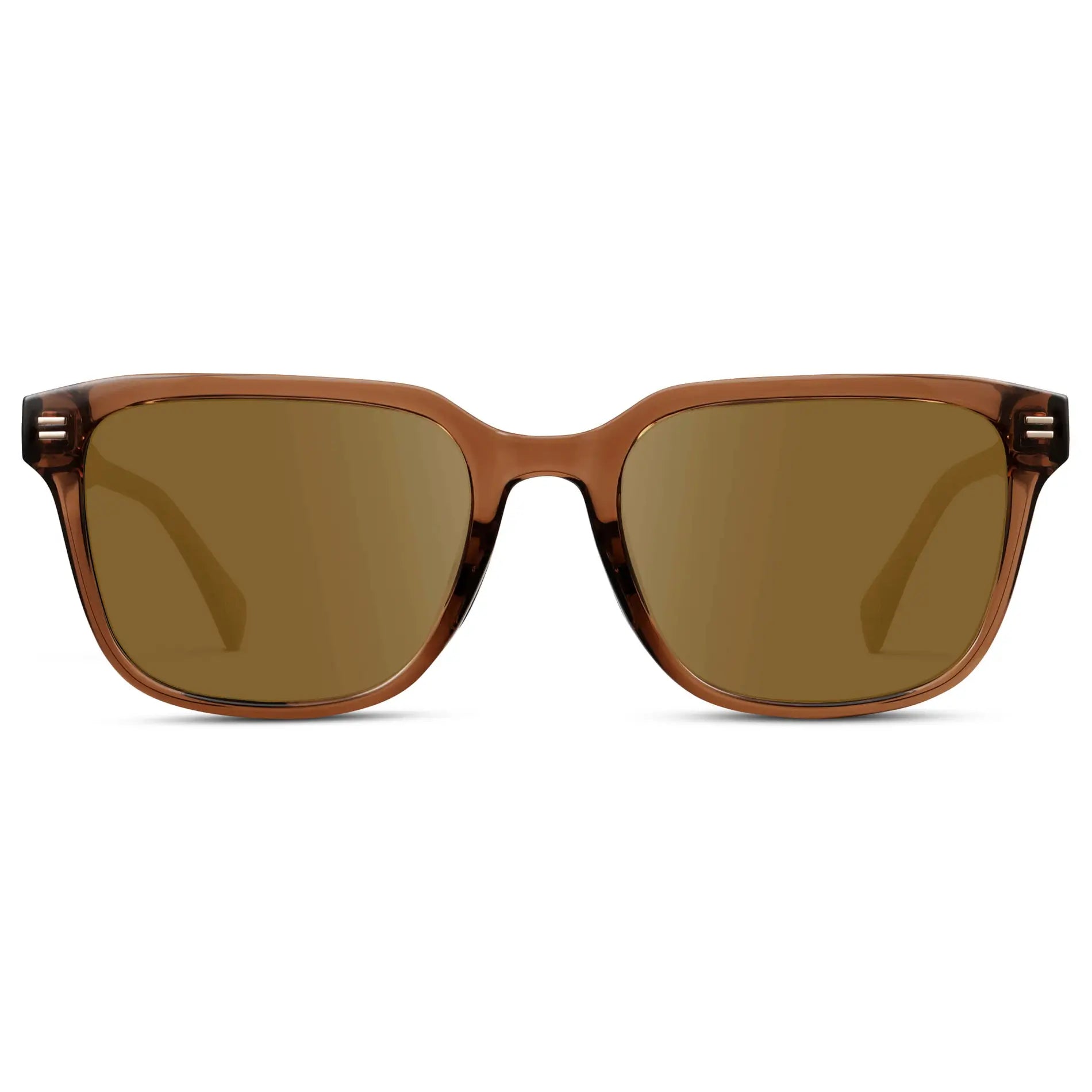Canyon Brown / Amber || Men's Geometric Rectangular Prescription Sunglasses with Brown Acetate Frame and Amber Lens