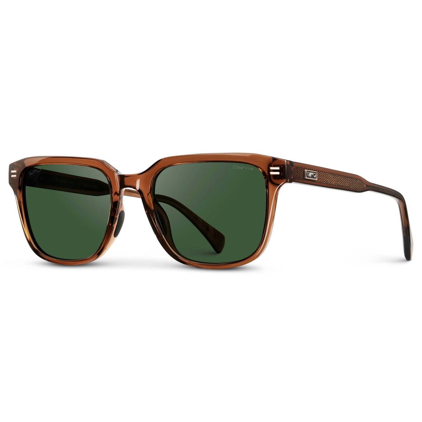 Canyon Brown / Smoke Green Lens || Men's Geometric Rectangular Non-Slip Golf Sunglasses with Canyon Brown Acetate Frame and Smoke Green Polarized Oleophobic Lens