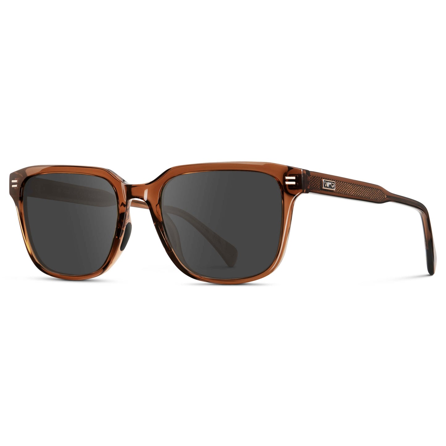 Canyon Brown / Grey || Men's Geometric Rectangular Prescription Sunglasses with Brown Acetate Frame and Grey Lens