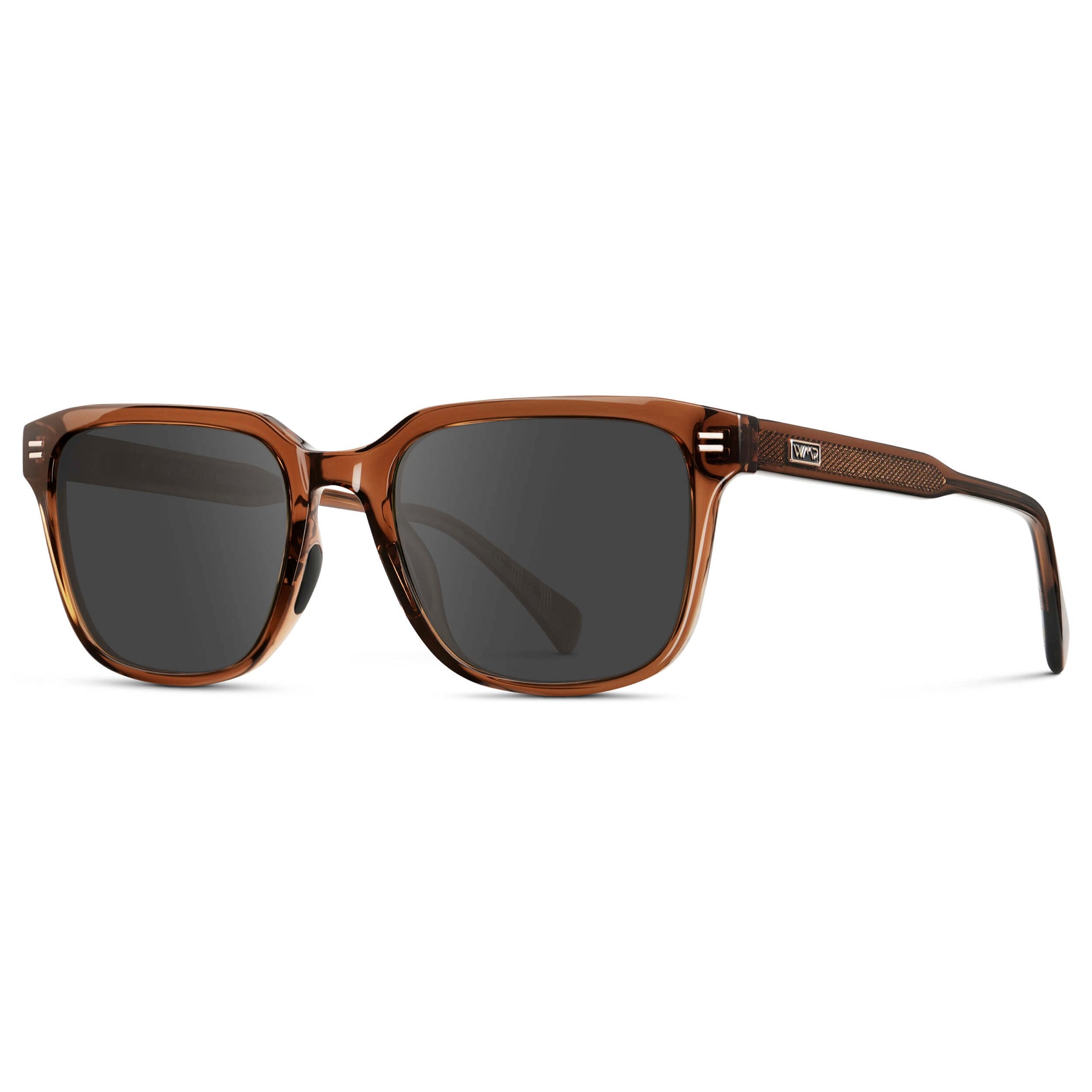 Canyon Brown / Grey || Men's Geometric Rectangular Prescription Sunglasses with Brown Acetate Frame and Grey Lens