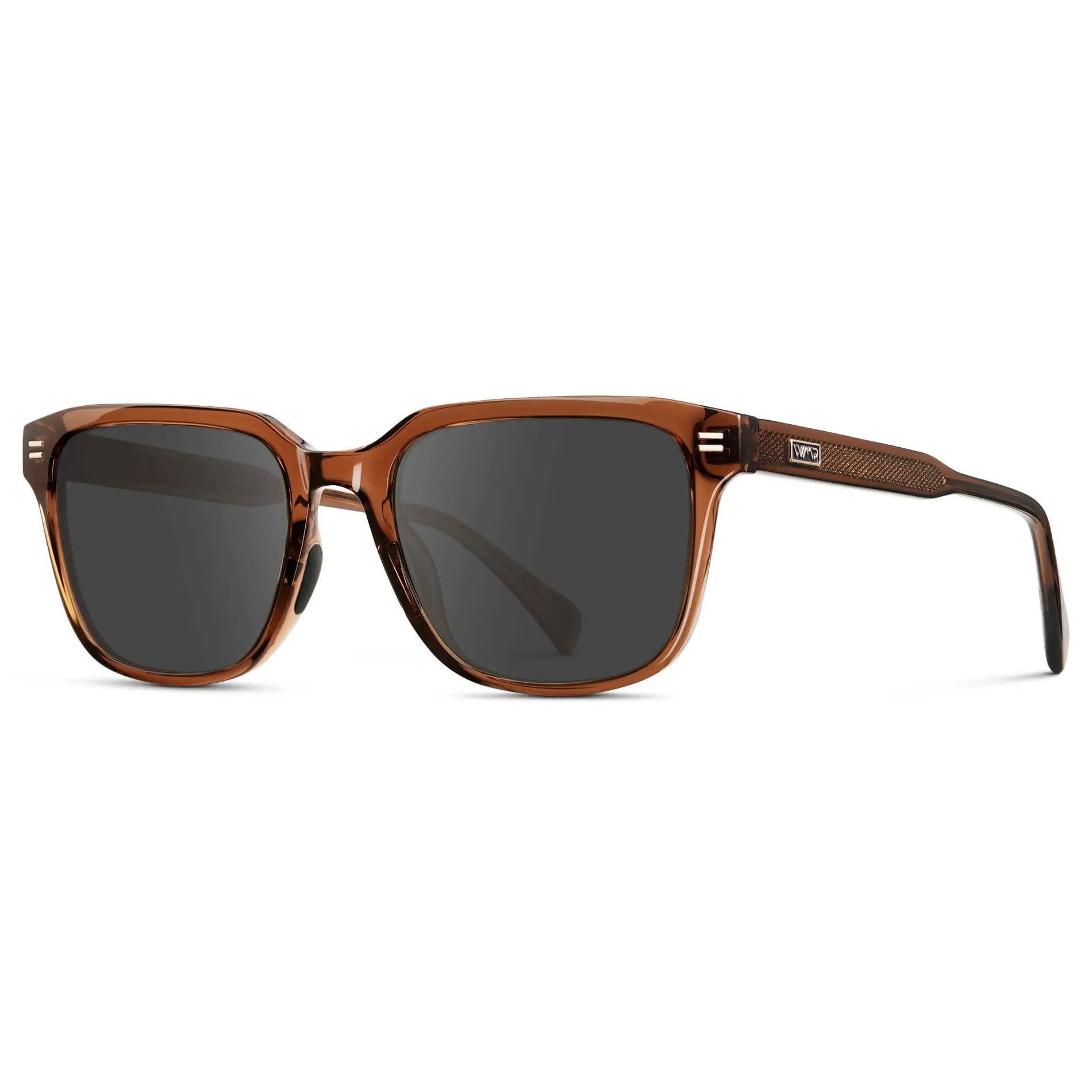 Canyon Brown / Grey || Men's Geometric Rectangular Prescription Sunglasses with Brown Acetate Frame and Grey Lens