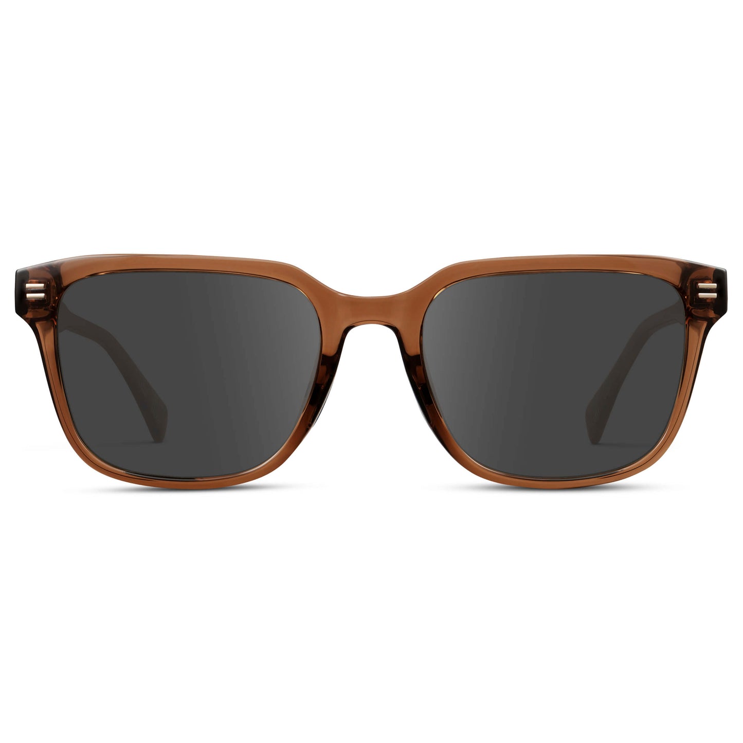 Canyon Brown / Grey || Men's Geometric Rectangular Prescription Sunglasses with Brown Acetate Frame and Grey Lens