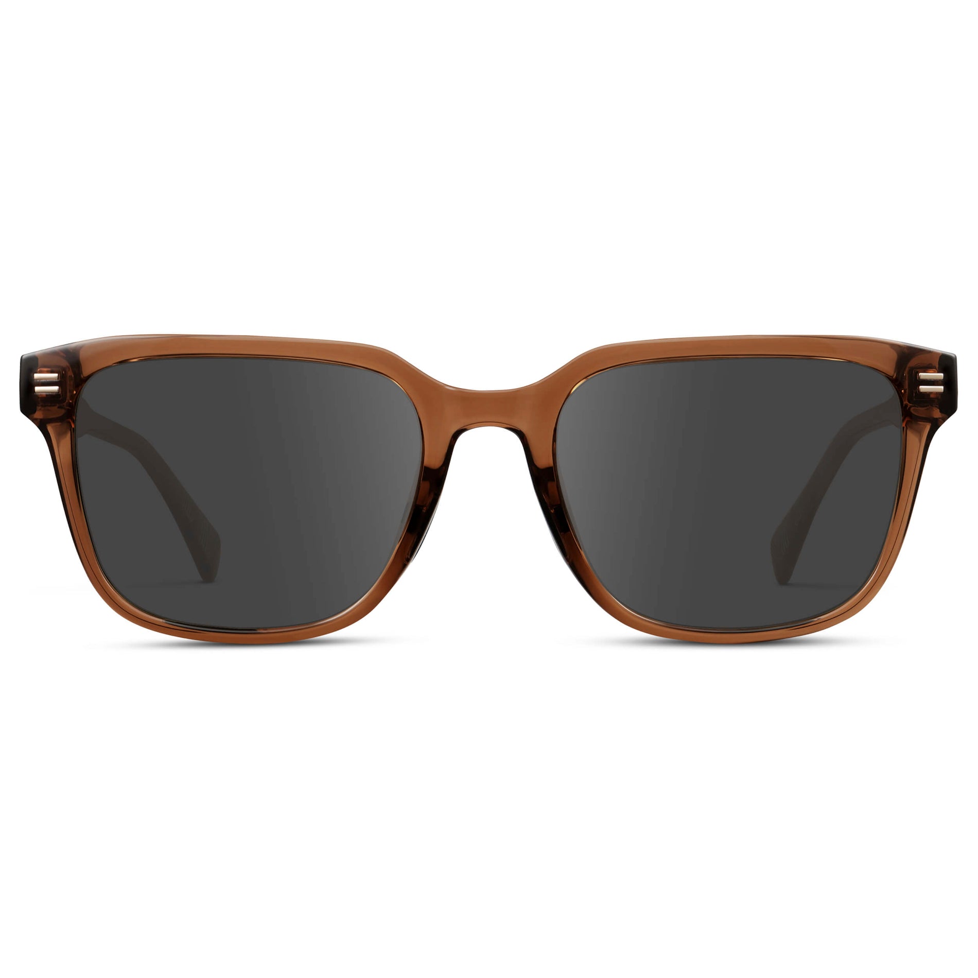 Canyon Brown / Grey || Men's Geometric Rectangular Prescription Sunglasses with Brown Acetate Frame and Grey Lens