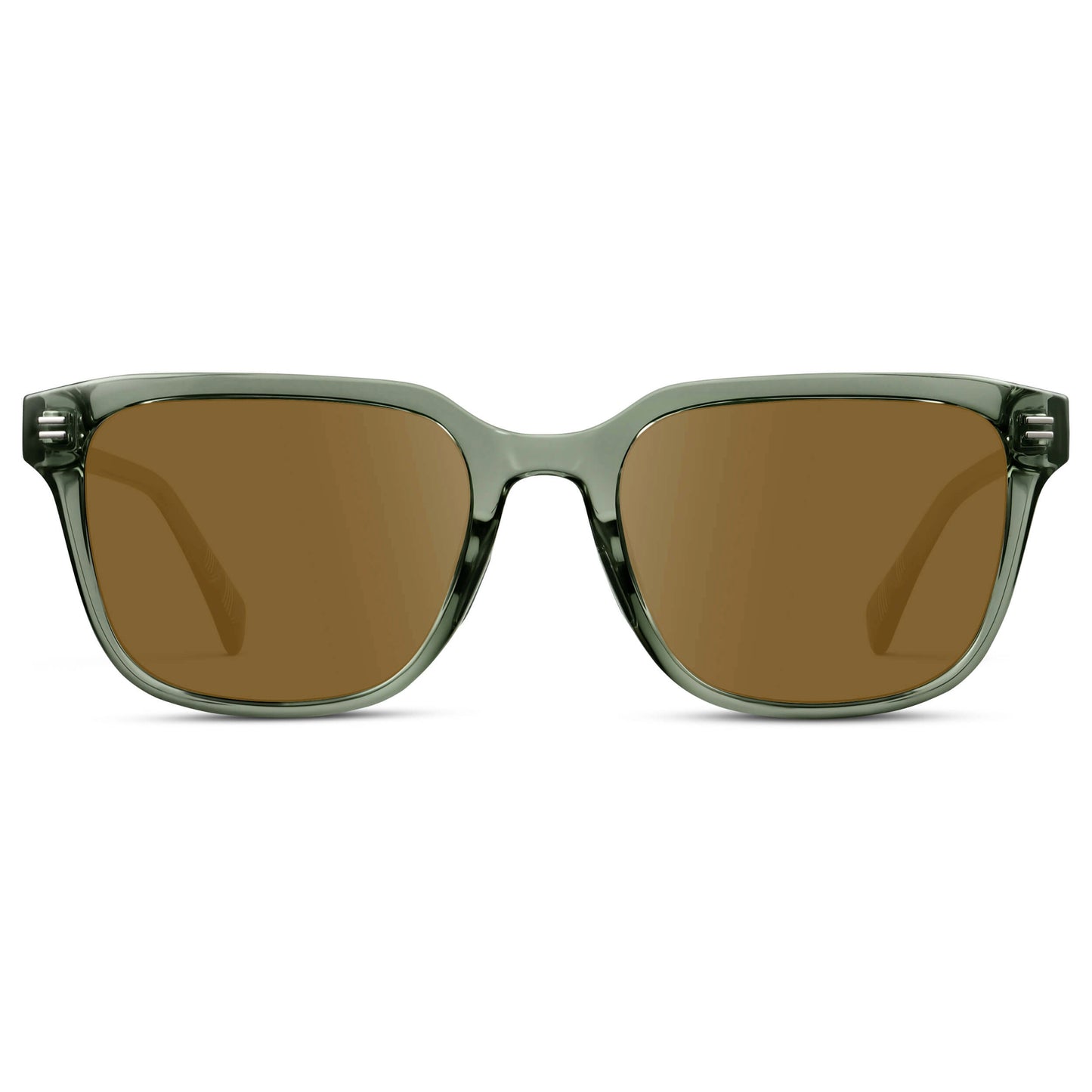 Crystal Agave Green / Amber || Men's Geometric Rectangular Prescription Sunglasses with Crystal Agave Green Acetate Frame and Amber Lens