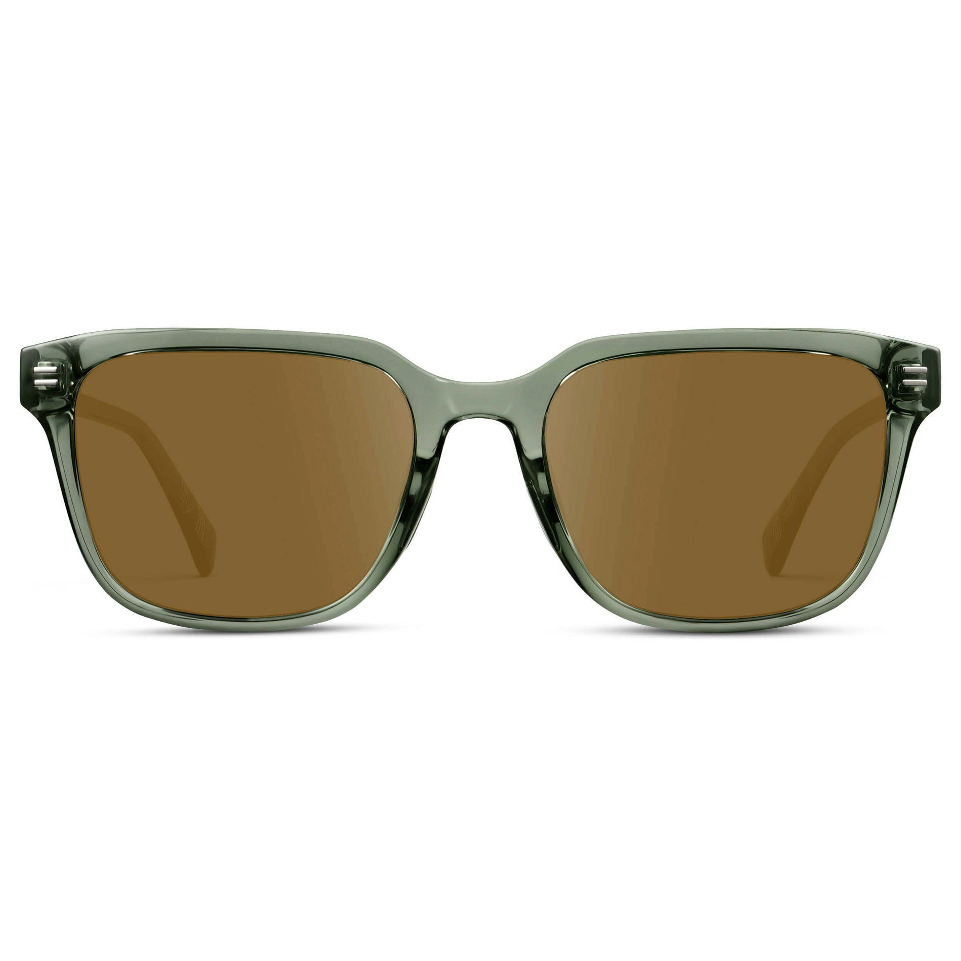 Crystal Agave Green / Amber || Men's Geometric Rectangular Prescription Sunglasses with Crystal Agave Green Acetate Frame and Amber Lens