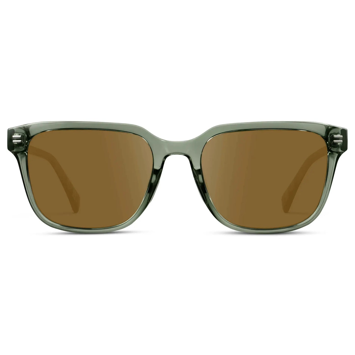 Crystal Agave Green / Amber || Men's Geometric Rectangular Prescription Sunglasses with Crystal Agave Green Acetate Frame and Amber Lens
