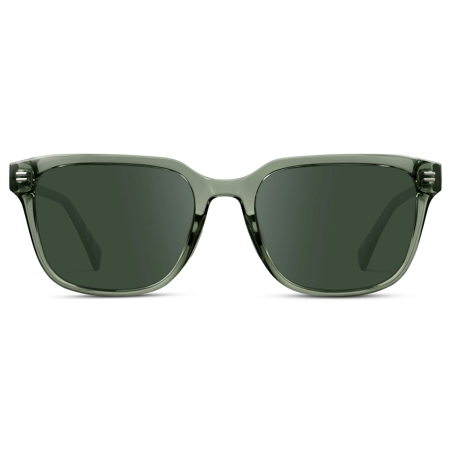 Crystal Agave Green / G15 || Men's Geometric Rectangular Prescription Sunglasses with Crystal Agave Green Acetate Frame and Green Lens