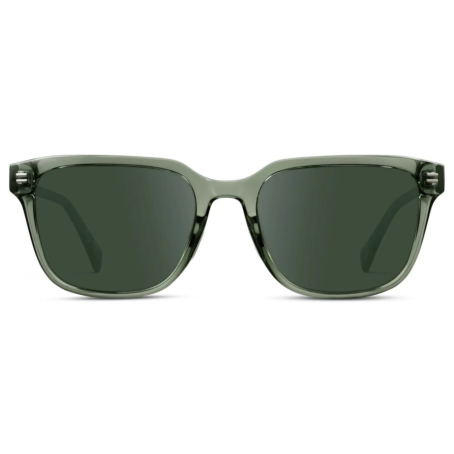 Crystal Agave Green / G15 || Men's Geometric Rectangular Prescription Sunglasses with Crystal Agave Green Acetate Frame and Green Lens