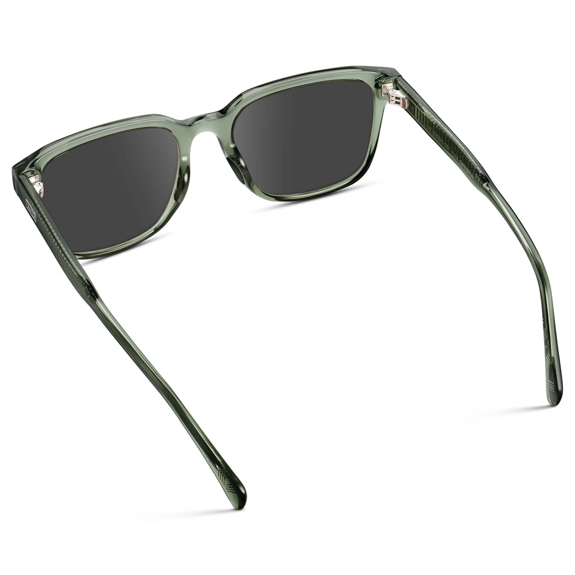 Crystal Agave Green / Grey || Men's Geometric Rectangular Prescription Sunglasses with Crystal Agave Green Acetate Frame and Grey Lens