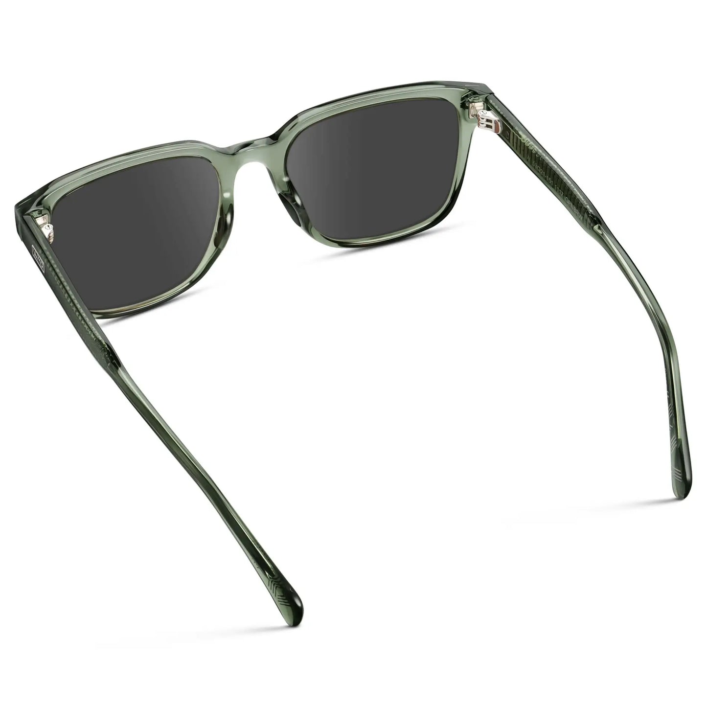 Crystal Agave Green / Grey || Men's Geometric Rectangular Prescription Sunglasses with Crystal Agave Green Acetate Frame and Grey Lens