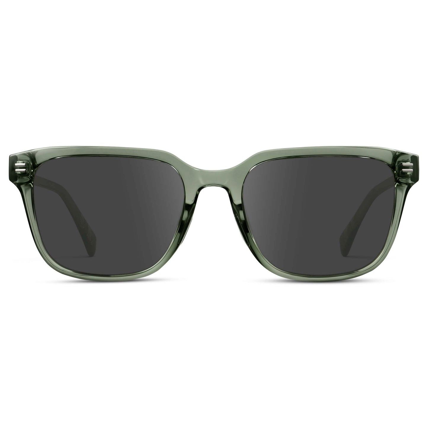 Crystal Agave Green / Grey || Men's Geometric Rectangular Prescription Sunglasses with Crystal Agave Green Acetate Frame and Grey Lens
