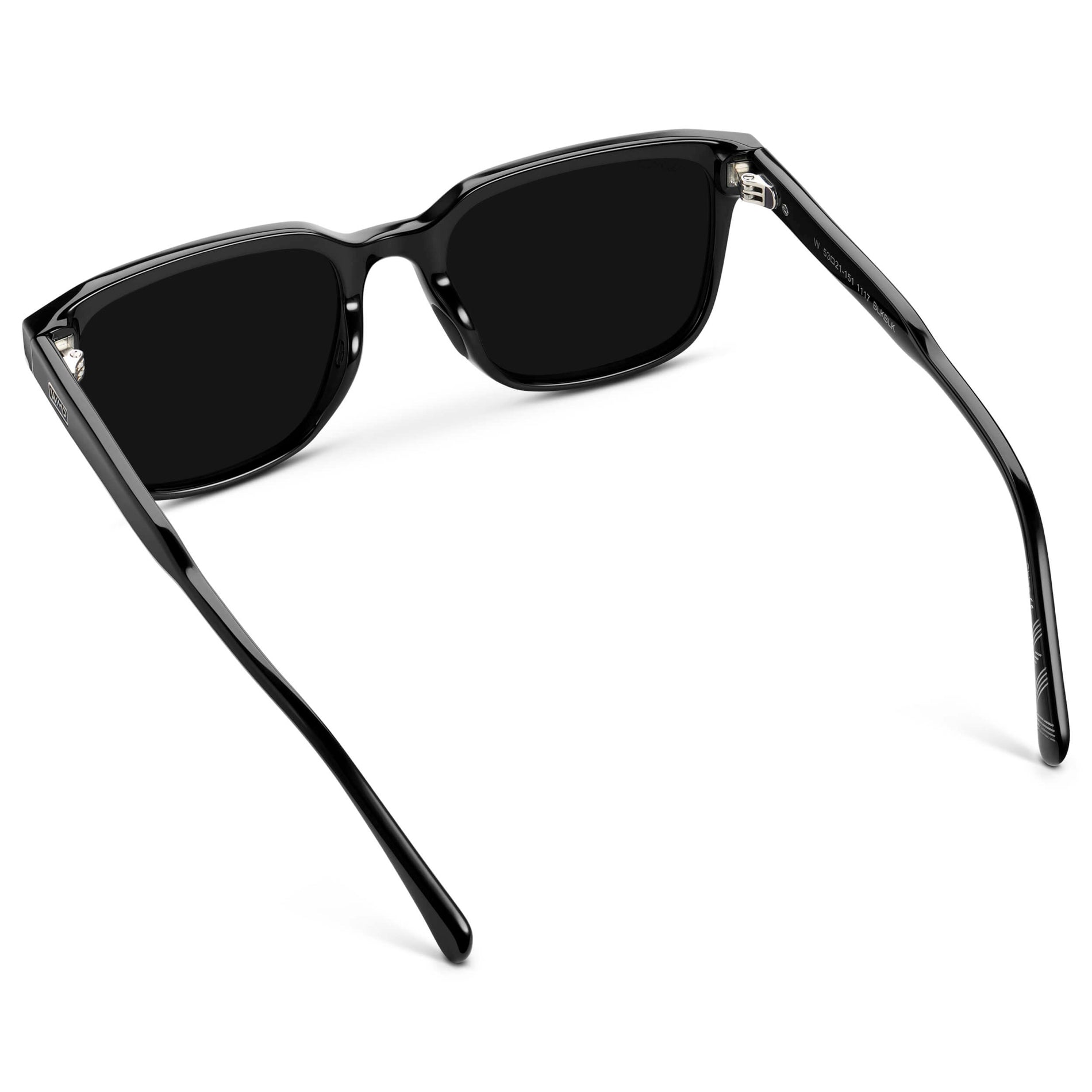 Black / Triple Black Lens || Men's Geometric Rectangular Non-Slip Golf Sunglasses with Black Acetate Frame and Triple Black Polarized Oleophobic Lens