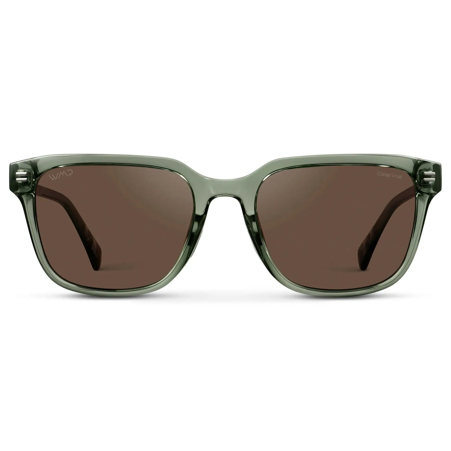 Crystal Agave Green / Brown Lens || Men's Geometric Rectangular Non-Slip Golf Sunglasses with Crystal Agave Green Acetate Frame and Brown Polarized Oleophobic Lens