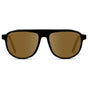 Glossy Black / Amber || Men's Aviator Prescription Sunglasses with Black Frame and Brown Lenses