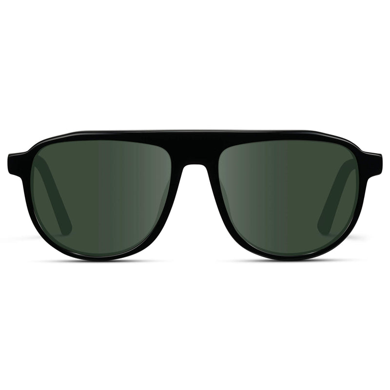 Wyatt | Prescription Sunglasses - Glossy Black / G15 Lens