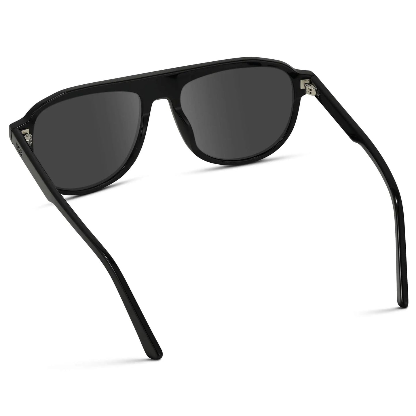 Glossy Black / Grey || Men's Aviator Prescription Sunglasses with Black Frame and Grey Lenses