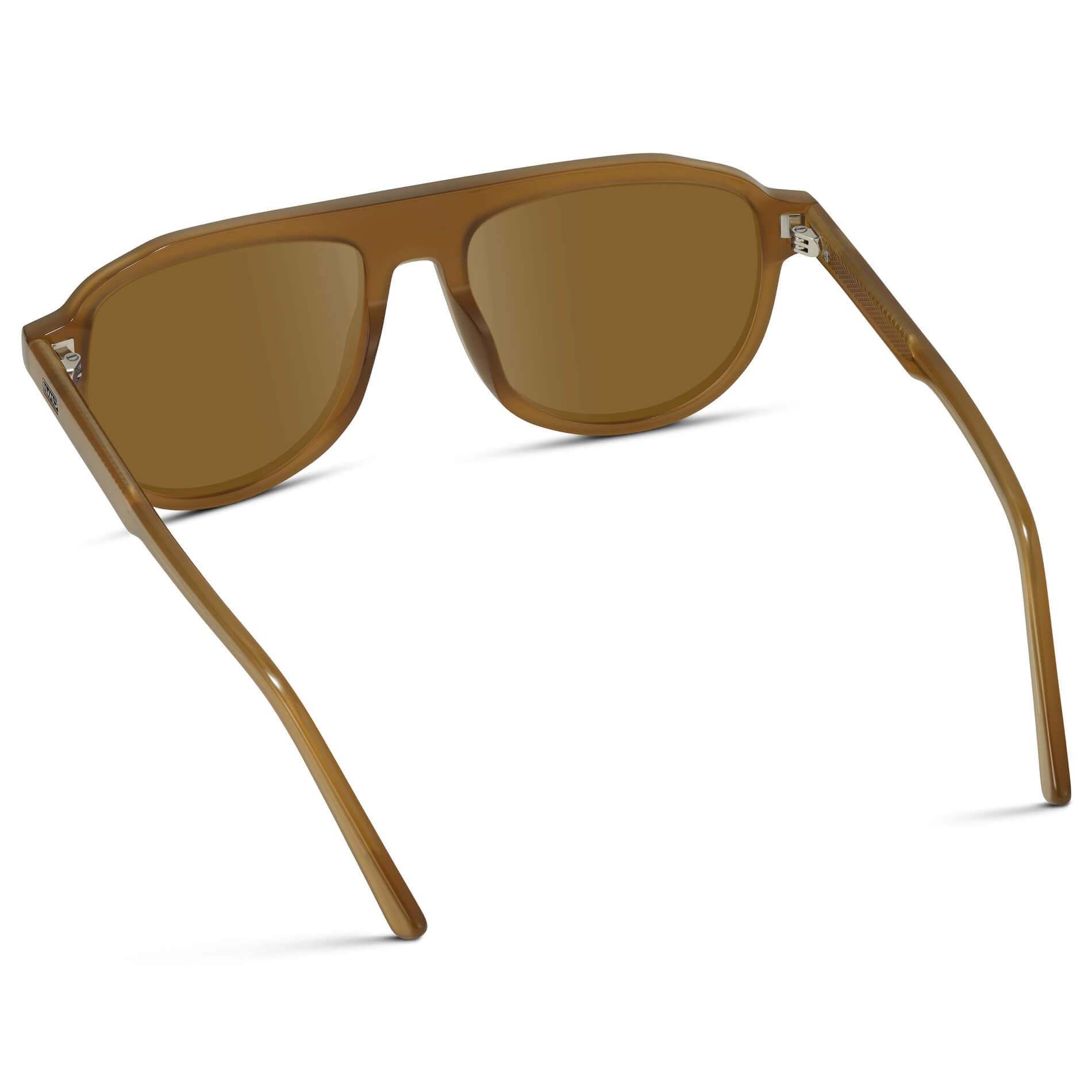 Dune Brown / Amber Lens || Aviator Sunglasses with Green Frame and Brown Lenses