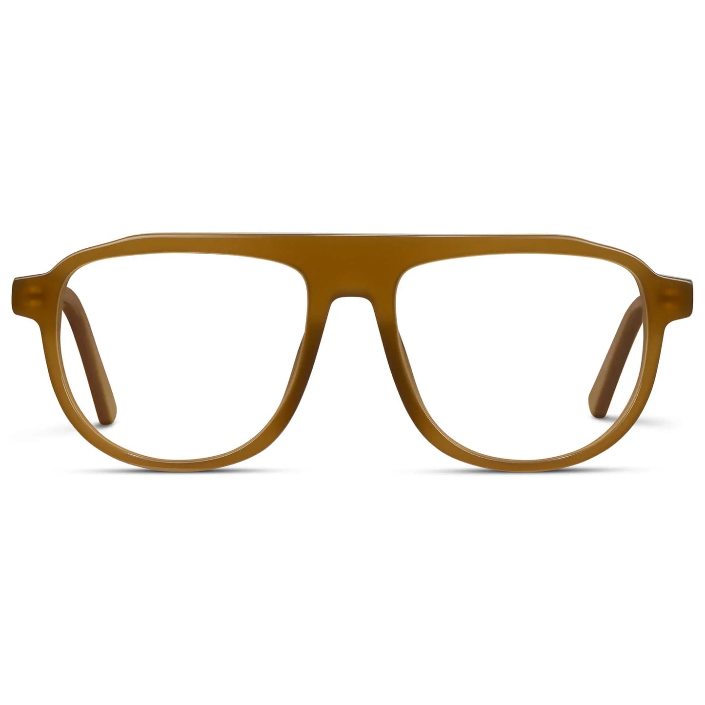 Dune Brown || Men's Aviator Prescription Eyeglasses with Dune Brown Frame and Clear Lenses on a white background