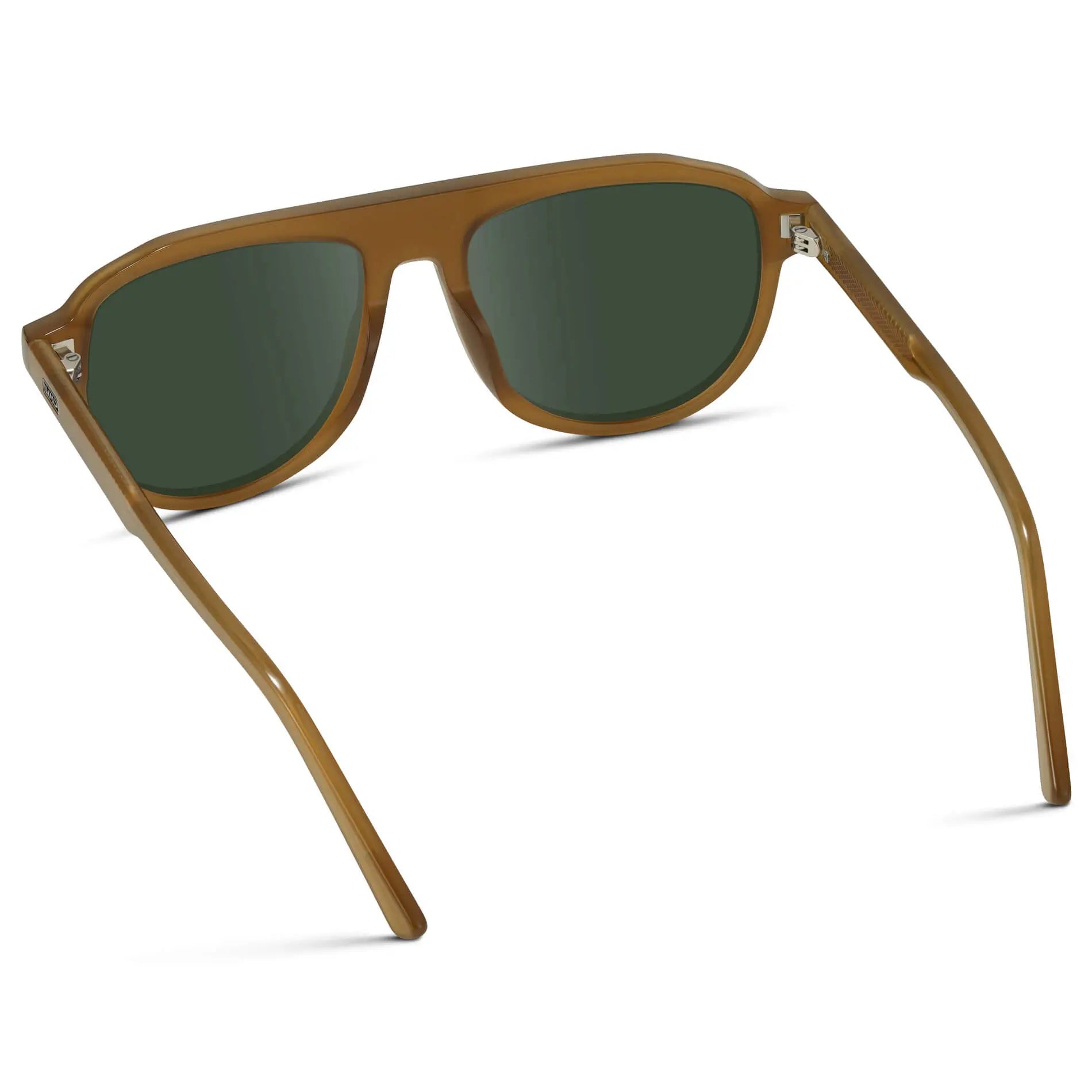 Dune Brown / G15 || Men's Aviator Prescription Sunglasses with Brown Frame and Green Lenses