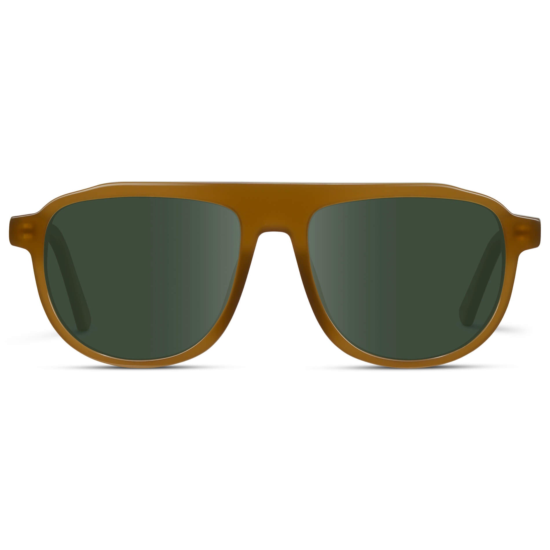 Dune Brown / G15 Lens || Aviator Sunglasses with Green Frame and Green Lenses