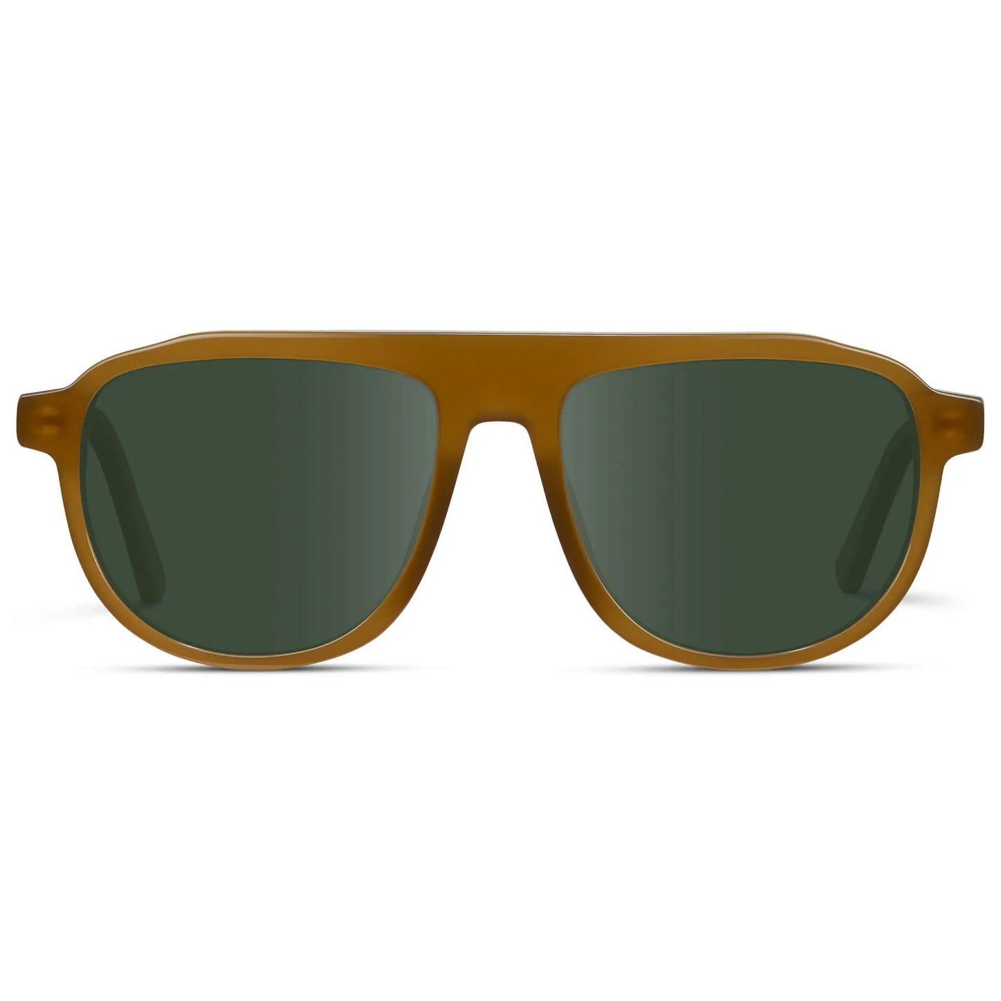 Dune Brown / G15 || Men's Aviator Prescription Sunglasses with Brown Frame and Green Lenses