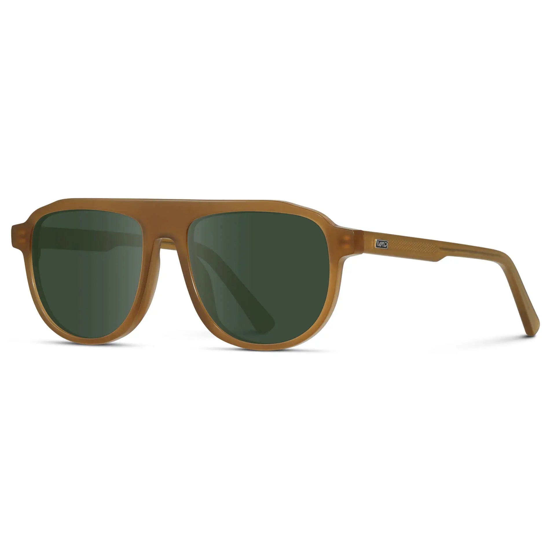 Dune Brown / G15 || Men's Aviator Prescription Sunglasses with Brown Frame and Green Lenses