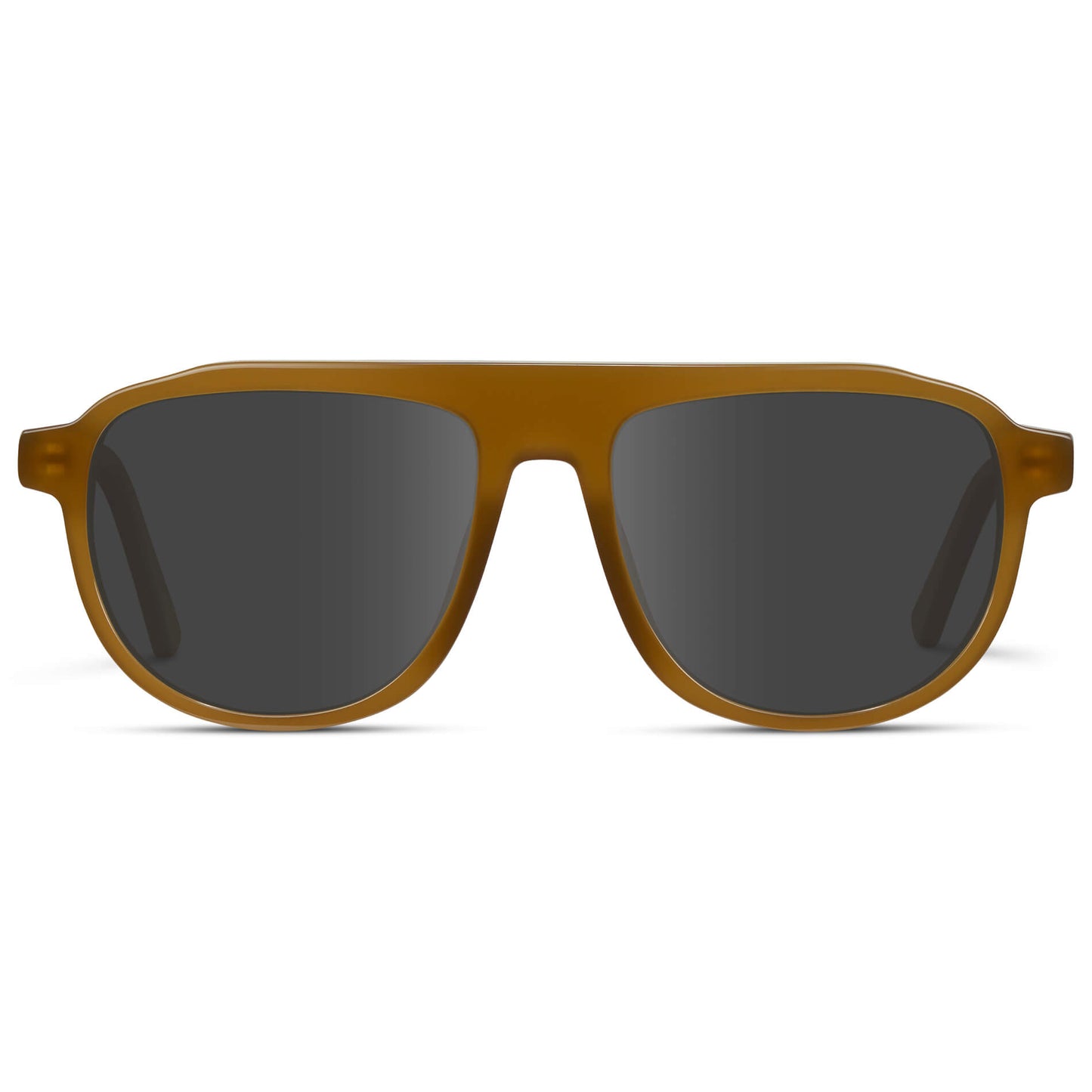 Dune Brown / Grey Lens || Aviator Sunglasses with Green Frame and Grey Lenses