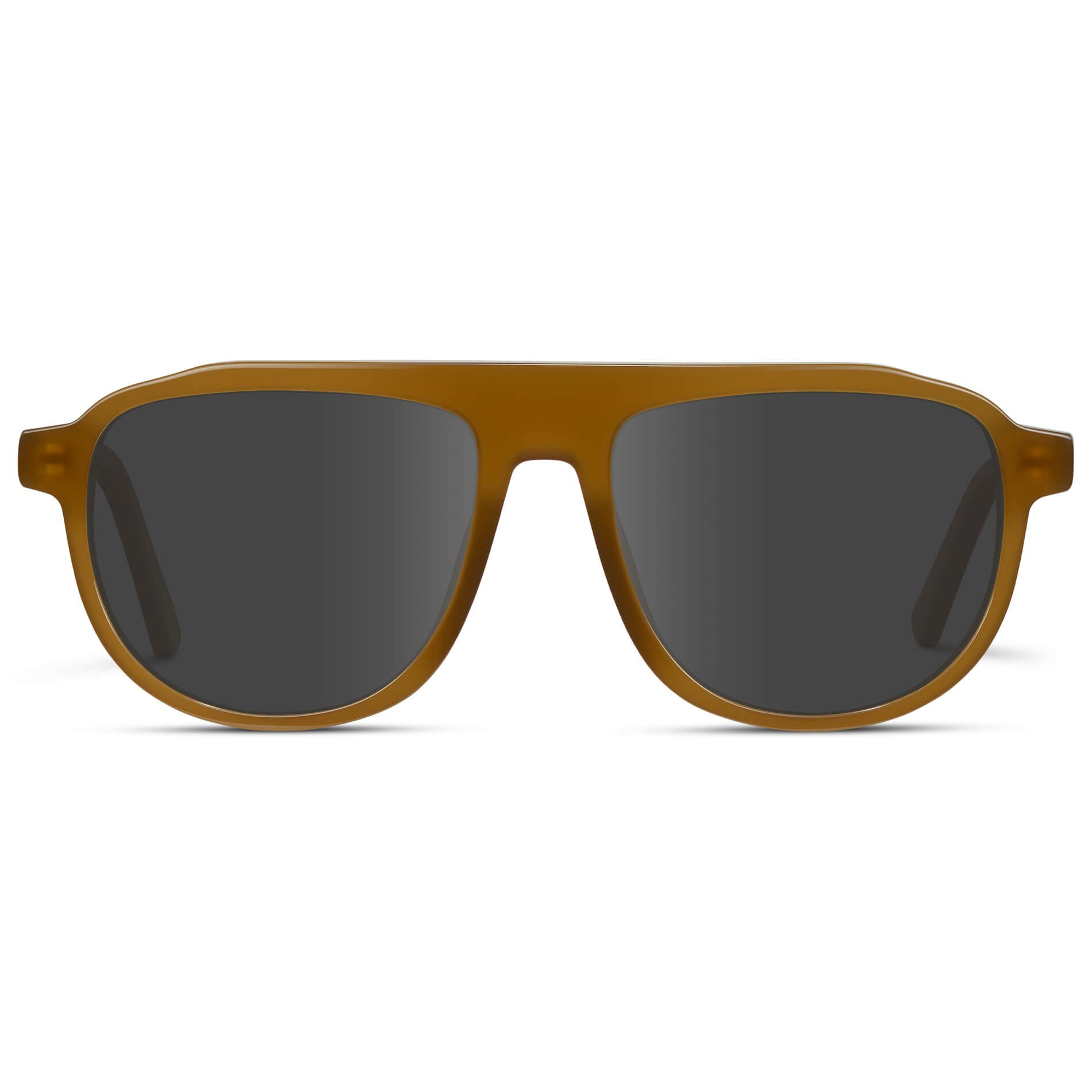 Dune Brown / Grey Lens || Aviator Sunglasses with Green Frame and Grey Lenses