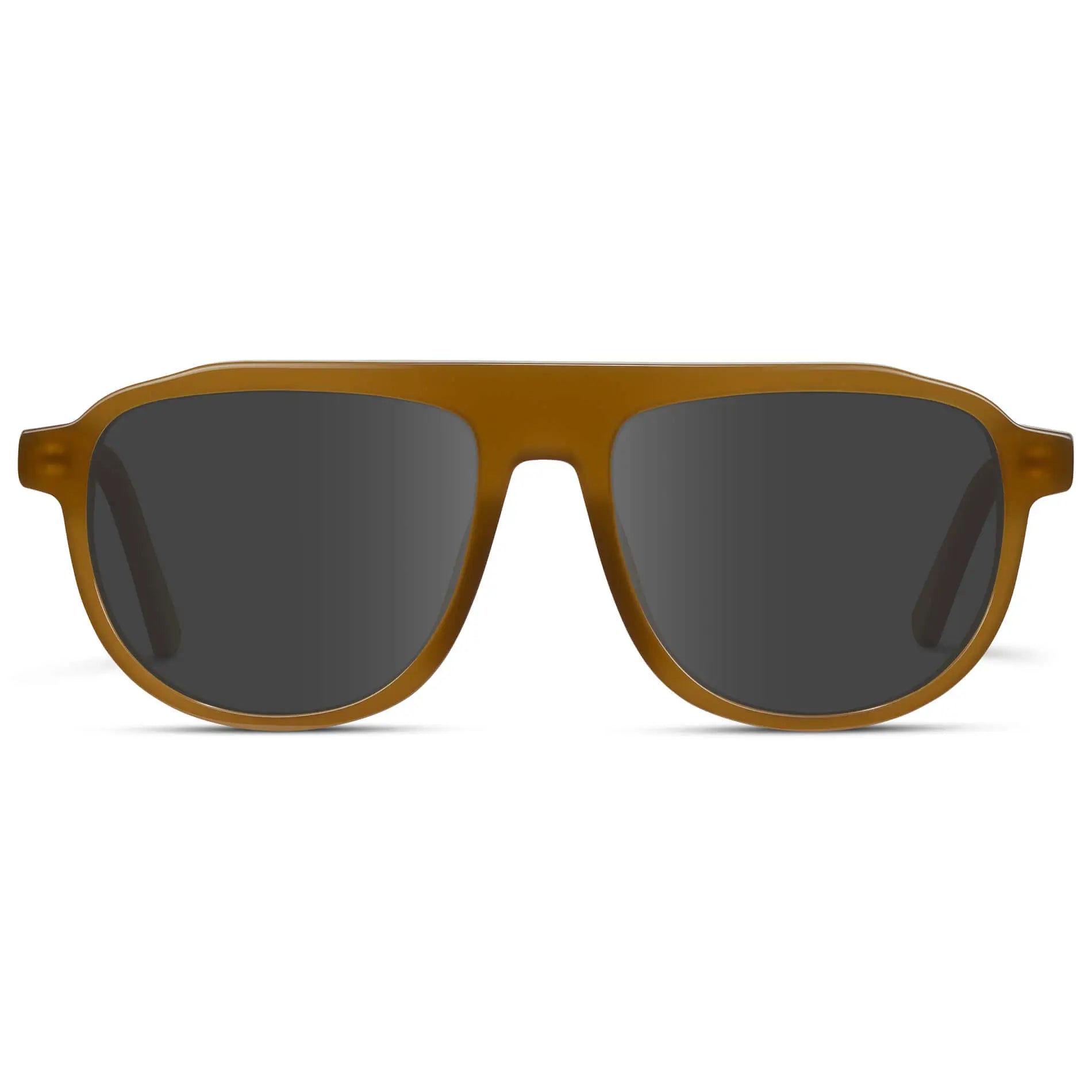 Dune Brown / Grey || Men's Aviator Prescription Sunglasses with Brown Frame and Grey Lenses