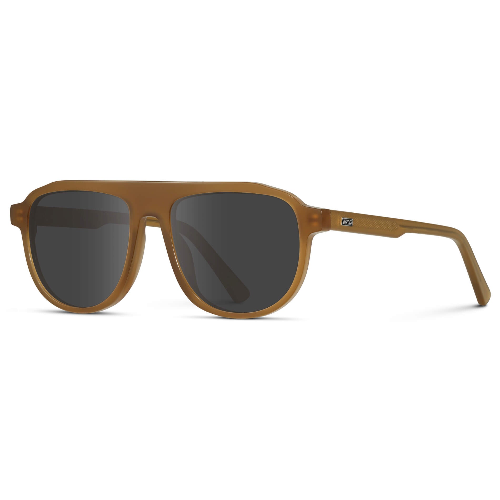Dune Brown / Grey Lens || Aviator Sunglasses with Green Frame and Grey Lenses