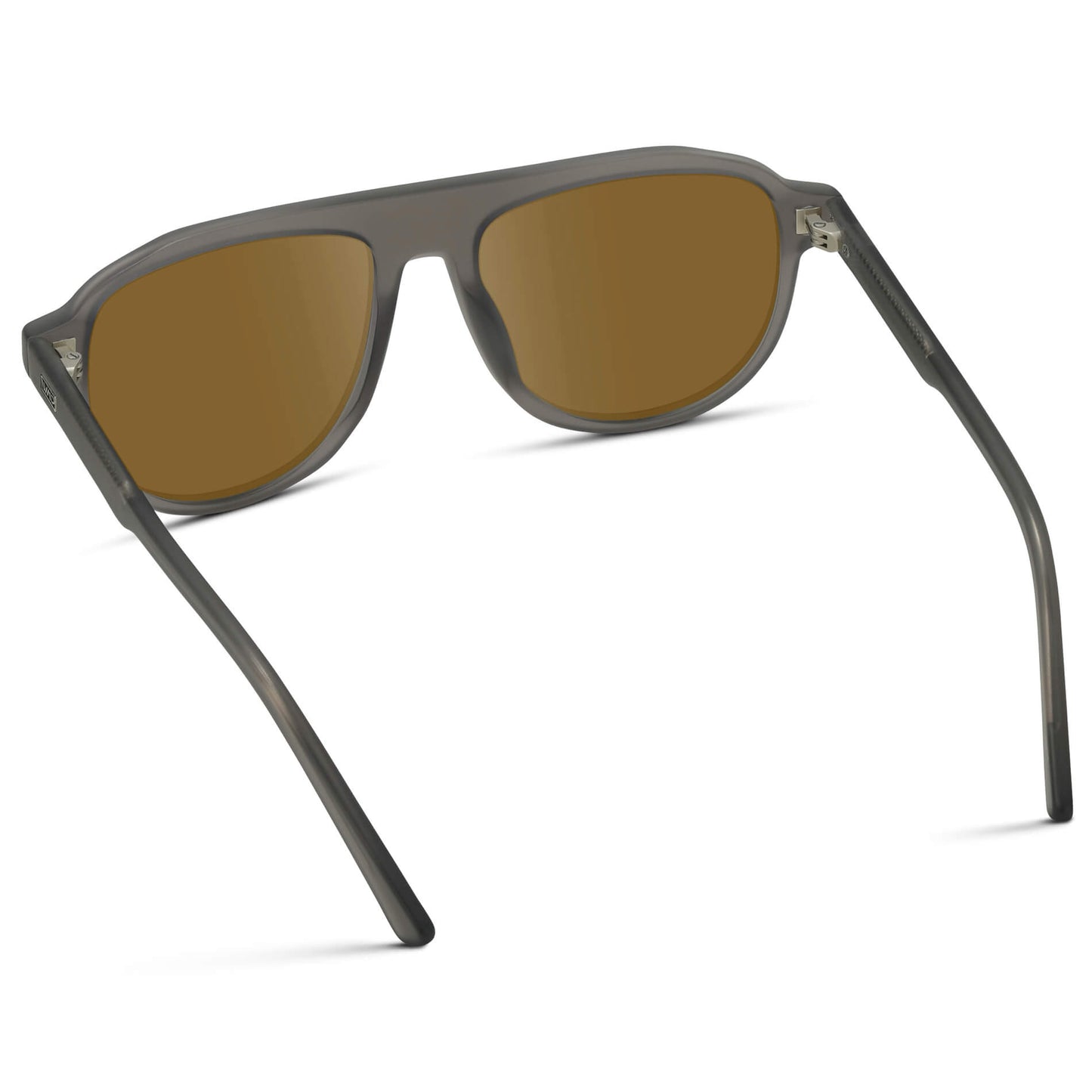 Frosted Graphite / Amber Lens || Aviator Sunglasses with Grey Frame and Brown Lenses