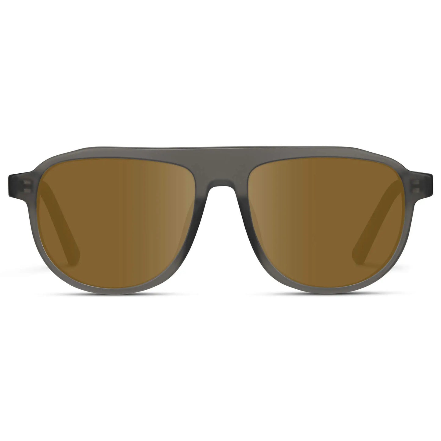 Frosted Graphite / Amber || Men's Aviator Sunglasses with Grey Frame and Brown Lenses