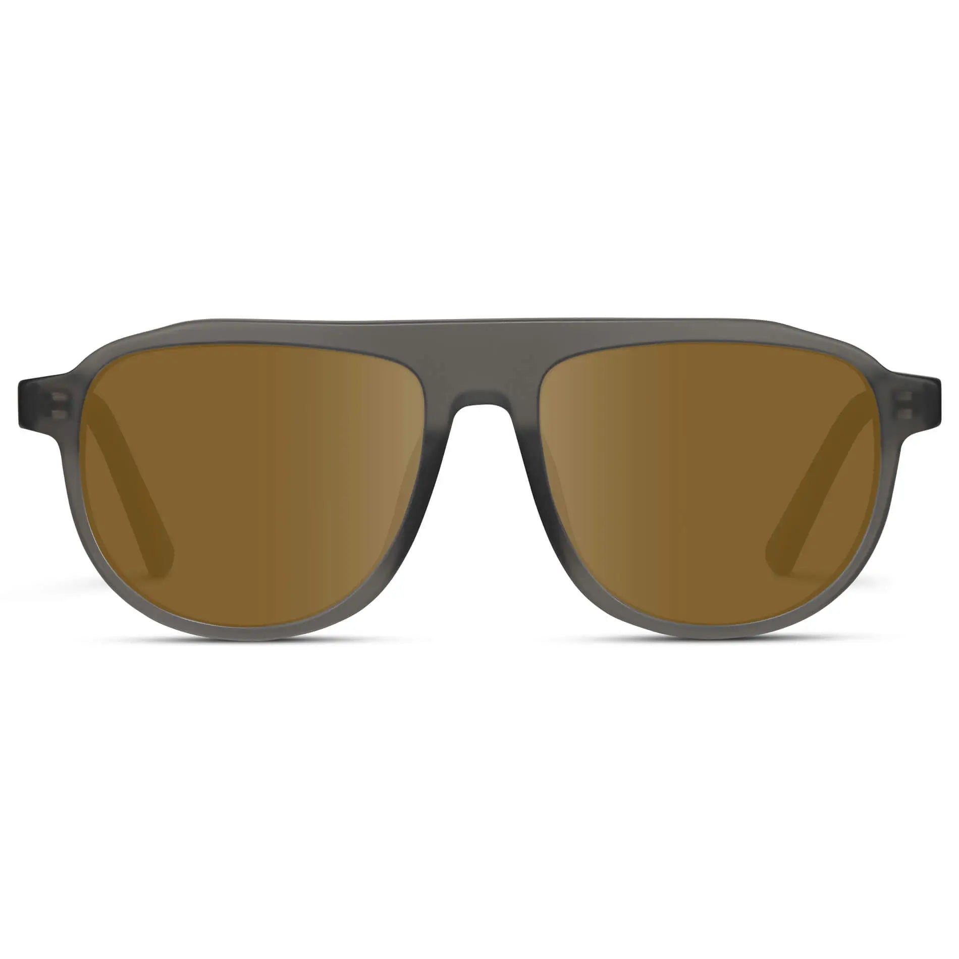 Frosted Graphite / Amber || Men's Aviator Sunglasses with Grey Frame and Brown Lenses